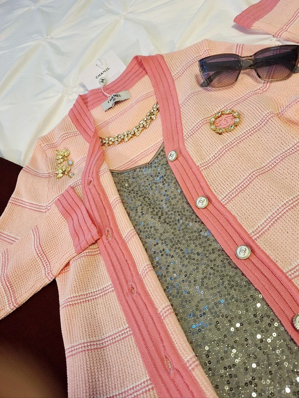 💖 CC ME @ ATTIRE and ACCESSORIES - NWT PINK STRIPE SWEATER